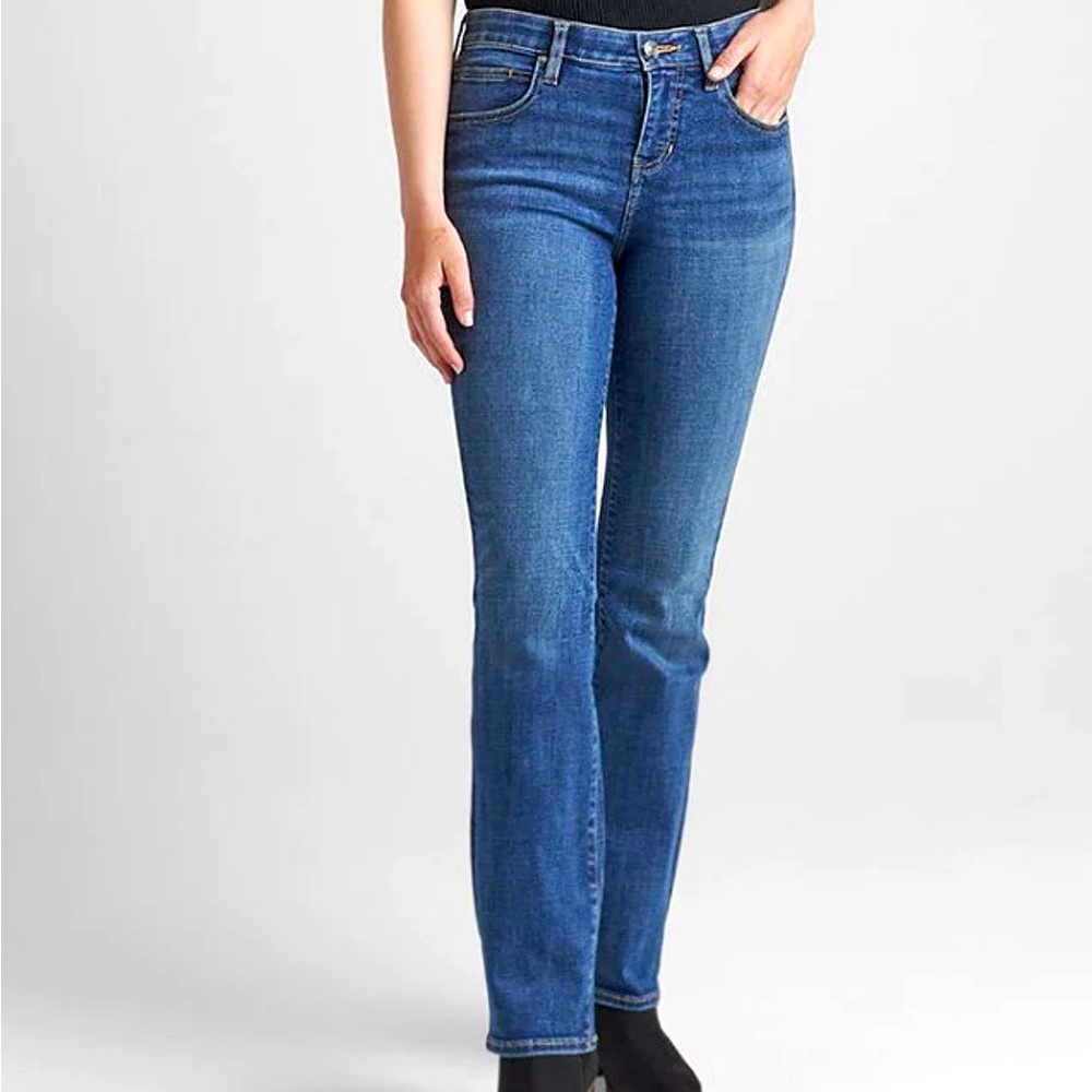 JAG Mid Rise Straight Leg Dark Wash And Black Beaded Jeans Size 12